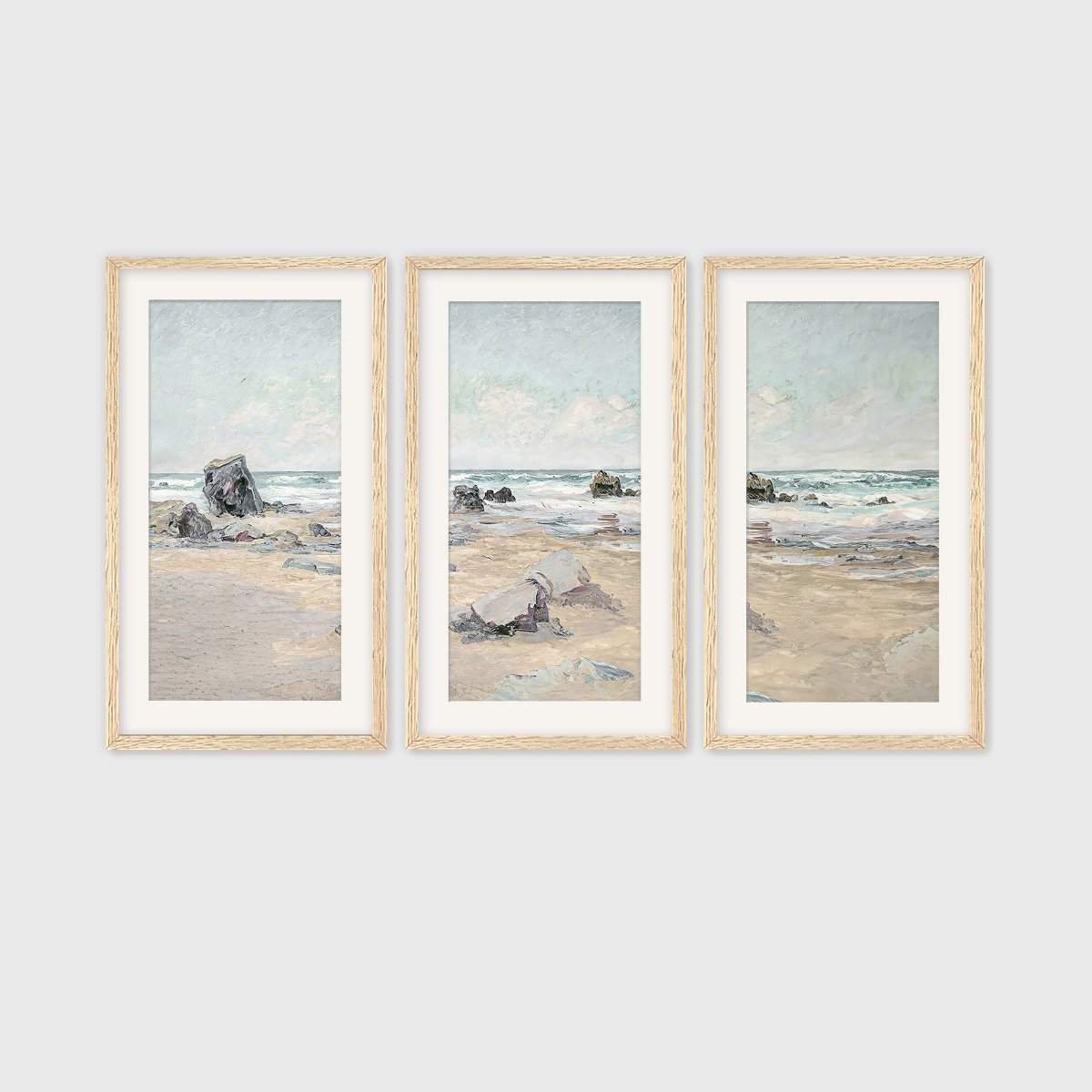 Coastal Wall Art -11-3x is a Coastal Painting of peaceful beach ideal for beach cottage and AirBnB interior decor sold by Sage and Rose Prints