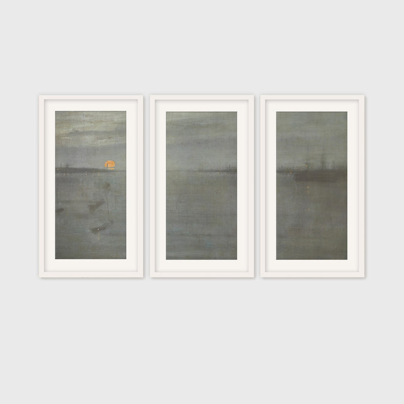 Moonstone Blue Ocean Triptych - Sage and Rose Prints