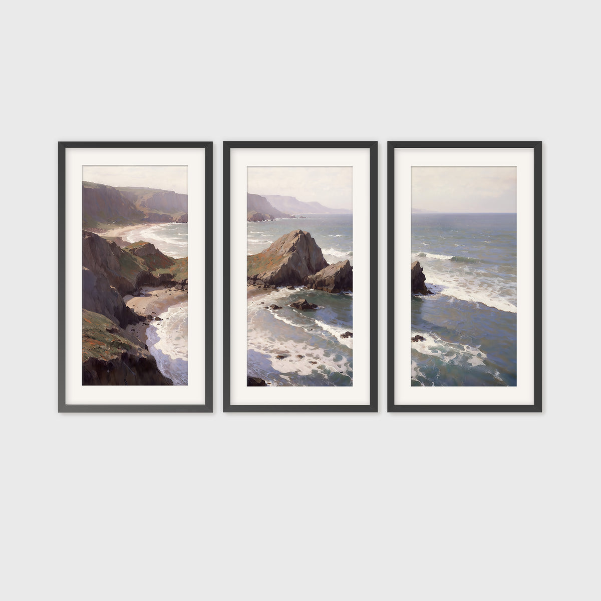 Oregon Coast Art Triptych - Sage and Rose Prints