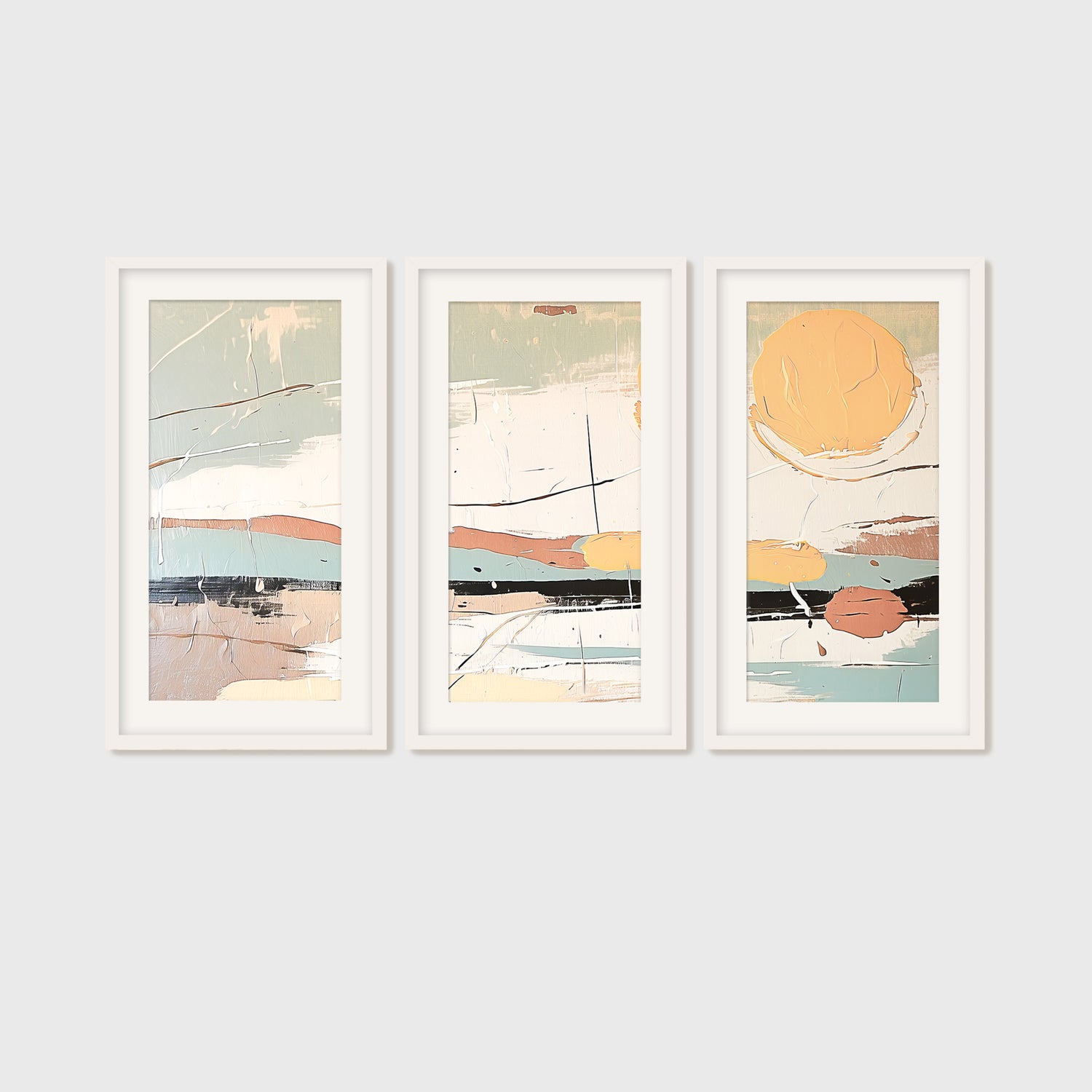 Mid-Century Package - Living Room Art B 3x.04 - Sage and Rose Prints