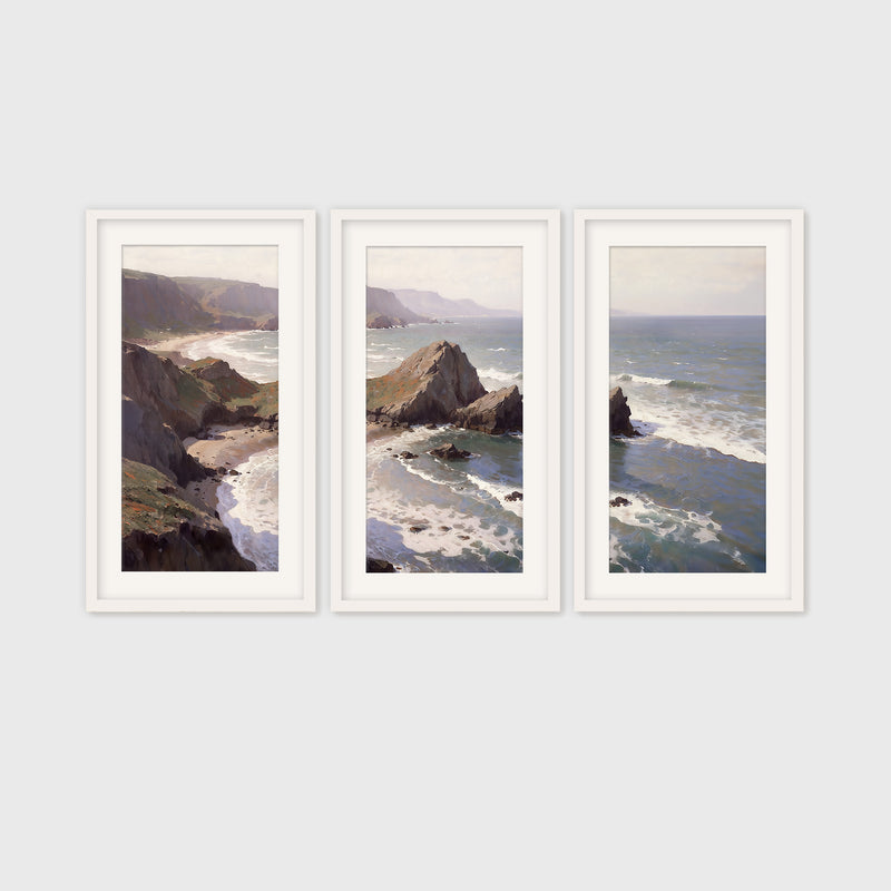 Oregon Coast Art Triptych - Sage and Rose Prints