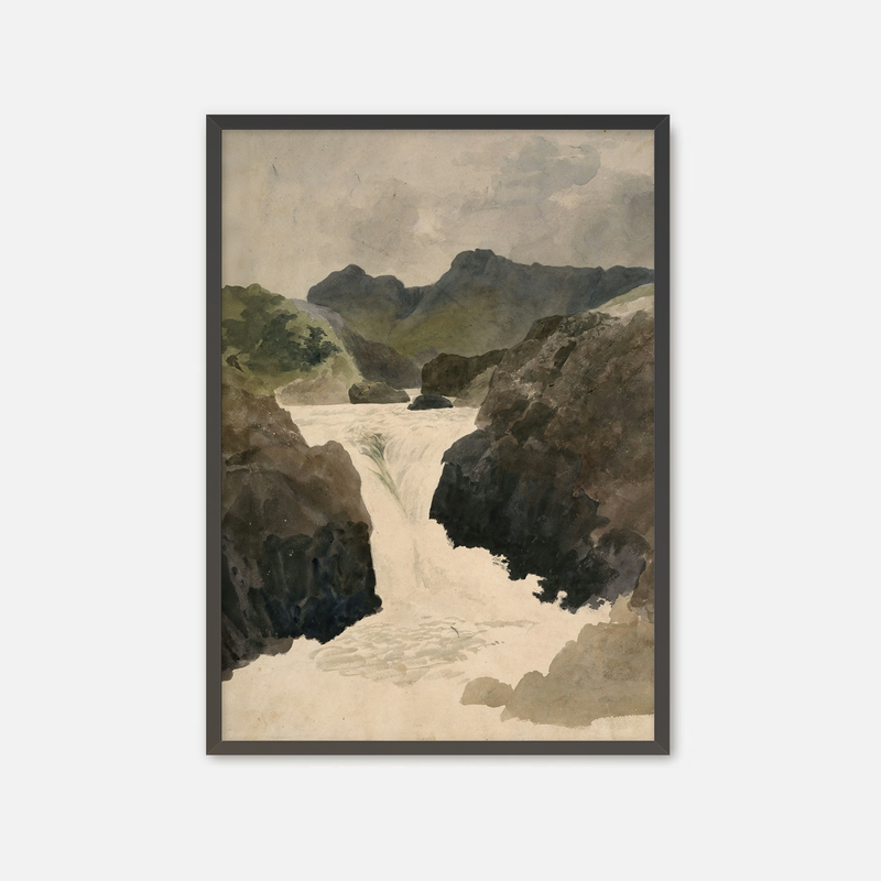 River Rapids Muted Watercolor No1 - Sage and Rose Prints