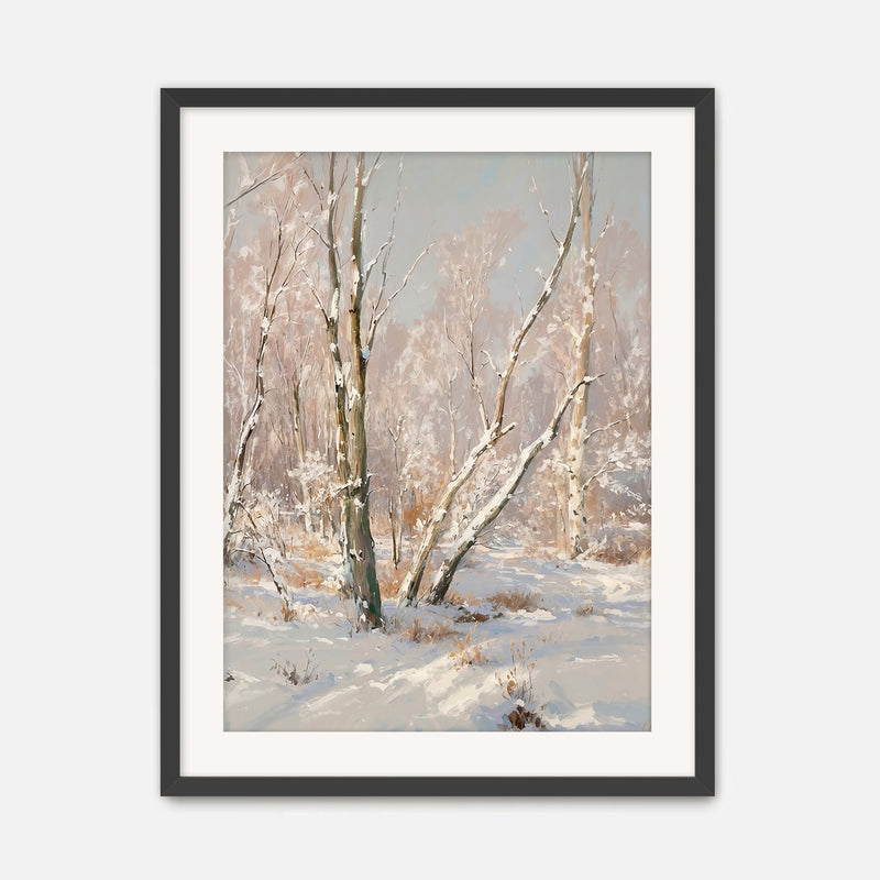 Bright Winter Forest Painting - Sage and Rose Prints