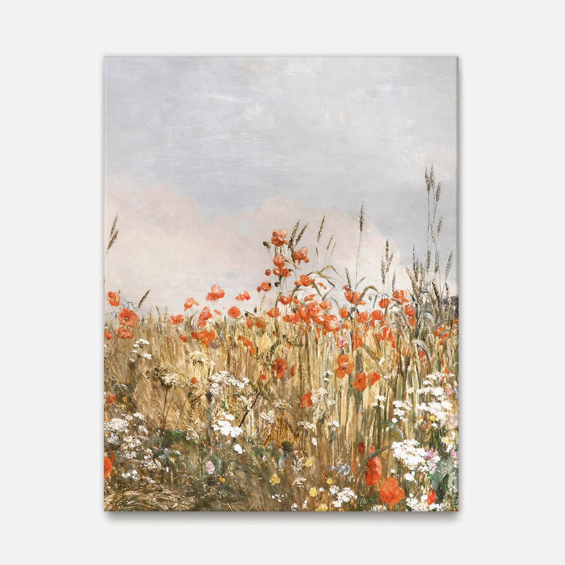 Poppy Landscape Art - Sage and Rose Prints