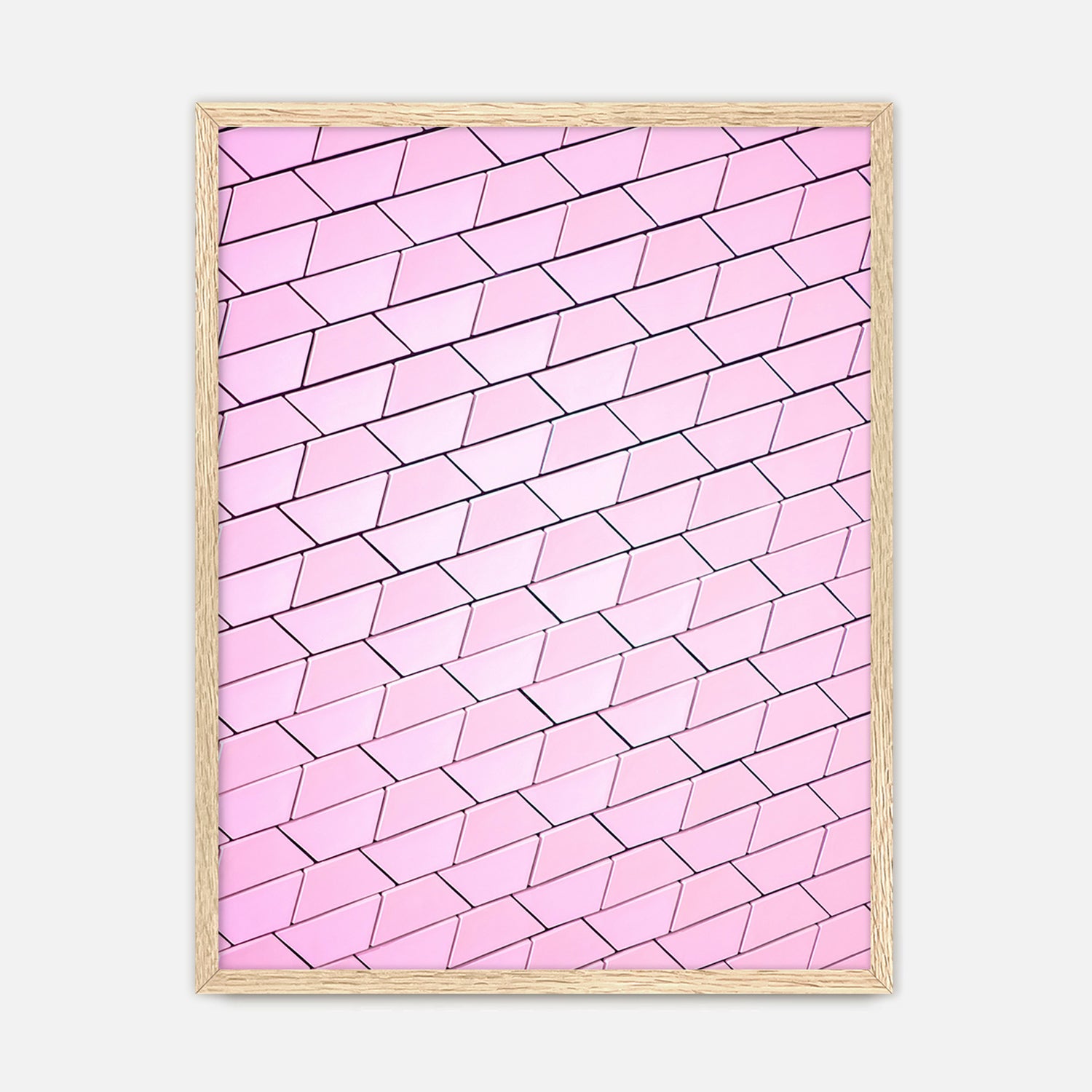 Pink Tile Wall Pattern Art No1 - Sage and Rose Prints