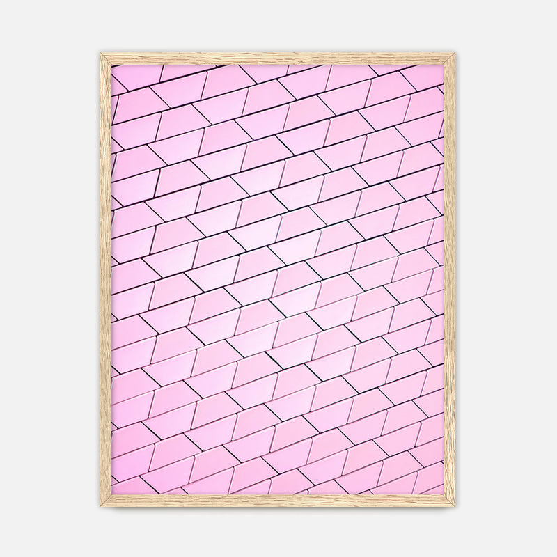 Pink Tile Wall Pattern Art No1 - Sage and Rose Prints