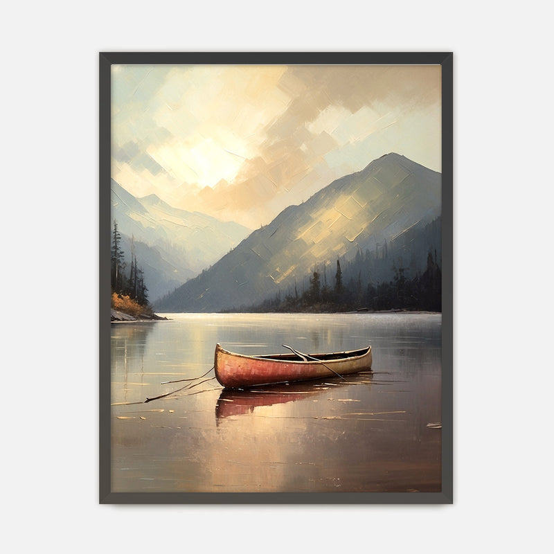 Lake Painting with Bright Colors No1 - Sage and Rose Prints