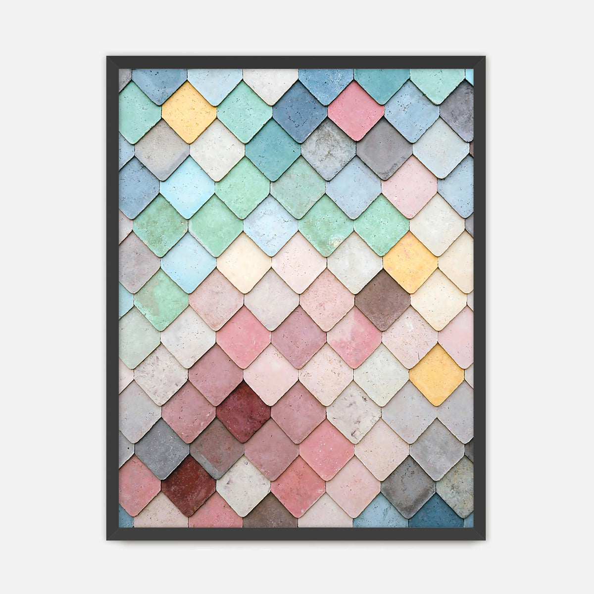 Dusty Pink and Blue Geometric Wall Pattern No1 - Sage and Rose Prints