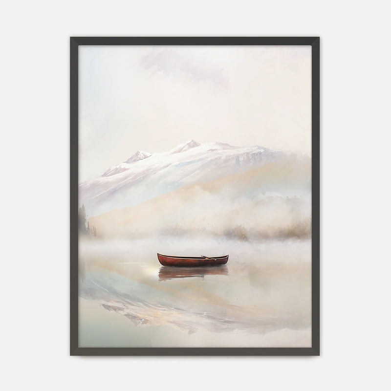 Misty Lake Painting No1 - Sage and Rose Prints