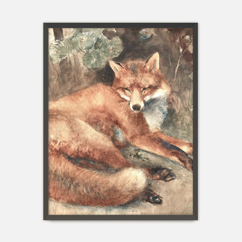 Old Masters Fox Painting No1 - Sage and Rose Prints