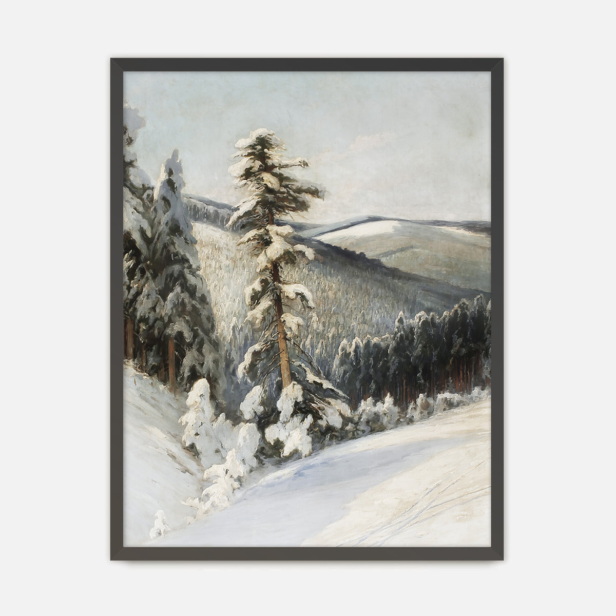 Snowy Forest Landscape - Sage and Rose Prints