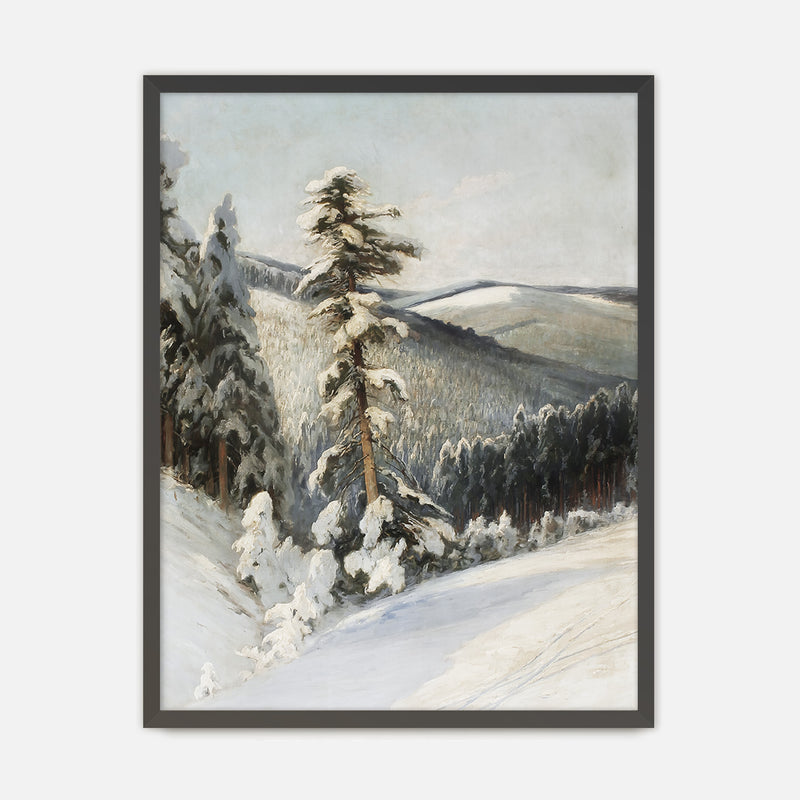 Snowy Forest Landscape - Sage and Rose Prints