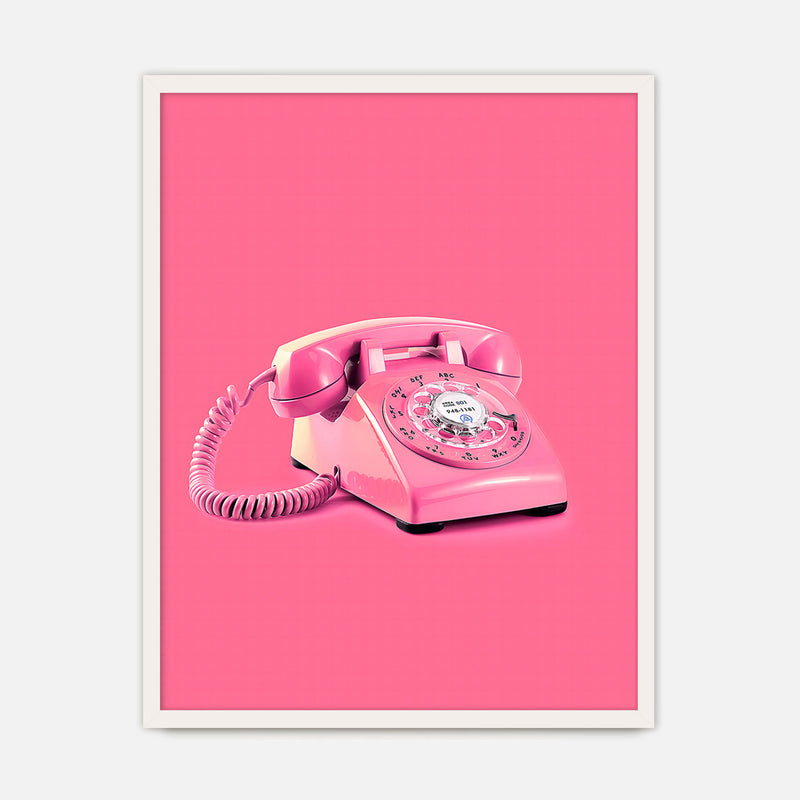 Retro Pink Telephone No1 - Sage and Rose Prints