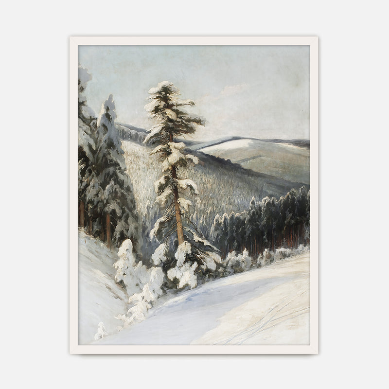 Snowy Forest Landscape - Sage and Rose Prints