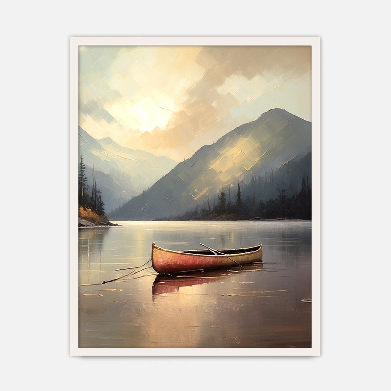 Lake Painting with Bright Colors No1 - Sage and Rose Prints
