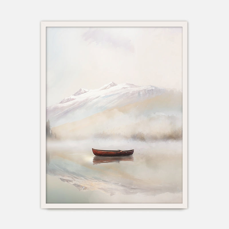 Misty Lake Painting No1 - Sage and Rose Prints