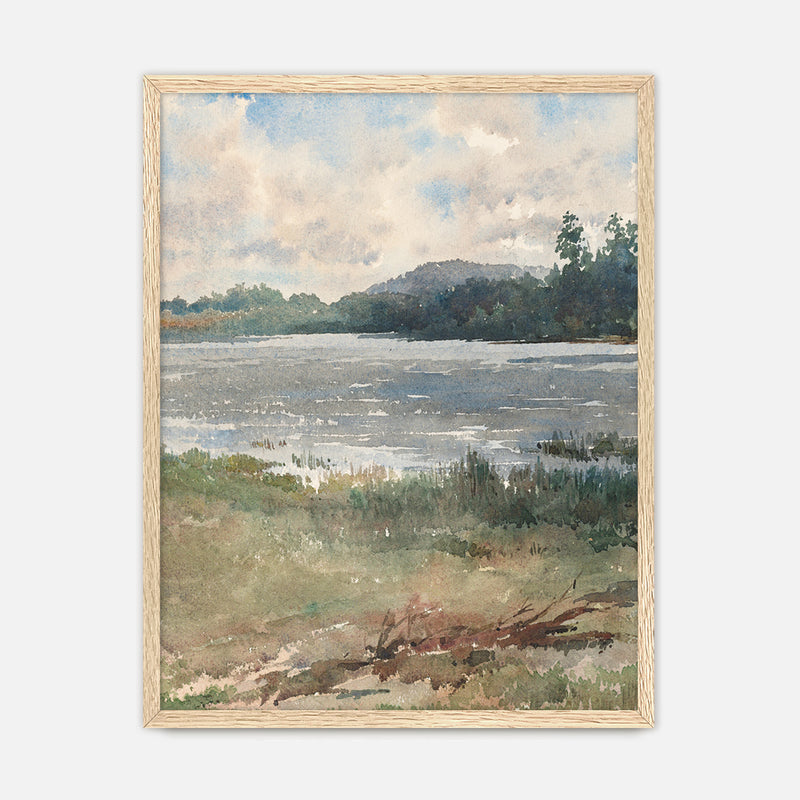 Peaceful Lake Painting - Sage and Rose Prints