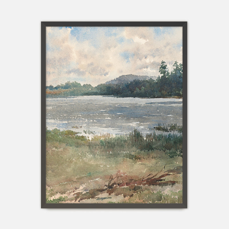 Peaceful Lake Painting - Sage and Rose Prints
