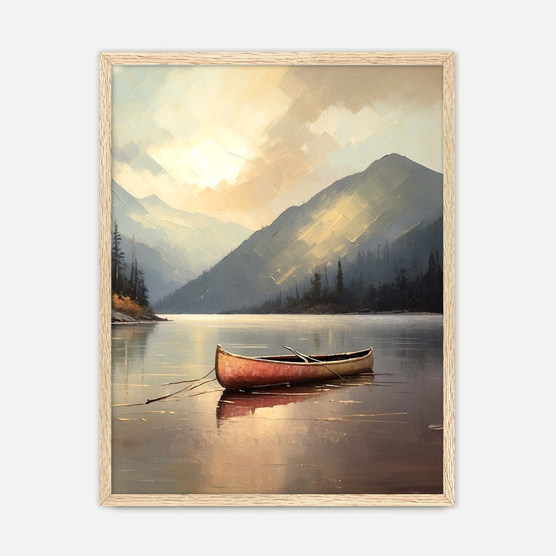 Lake Painting with Bright Colors No1 - Sage and Rose Prints