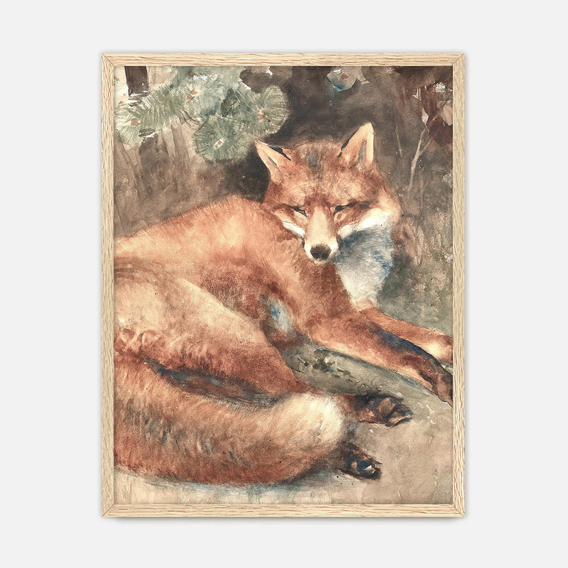 Old Masters Fox Painting No1 - Sage and Rose Prints