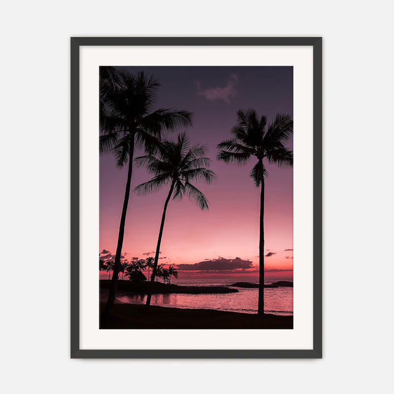 Bright Pink Sunset and Palm Trees Art - Sage and Rose Prints