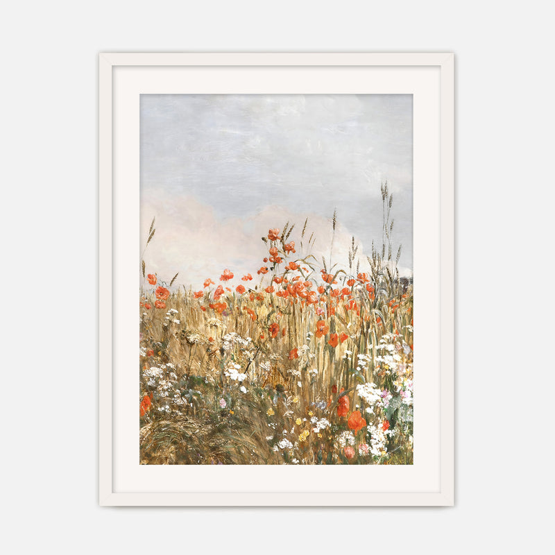 Poppy Landscape Art - Sage and Rose Prints