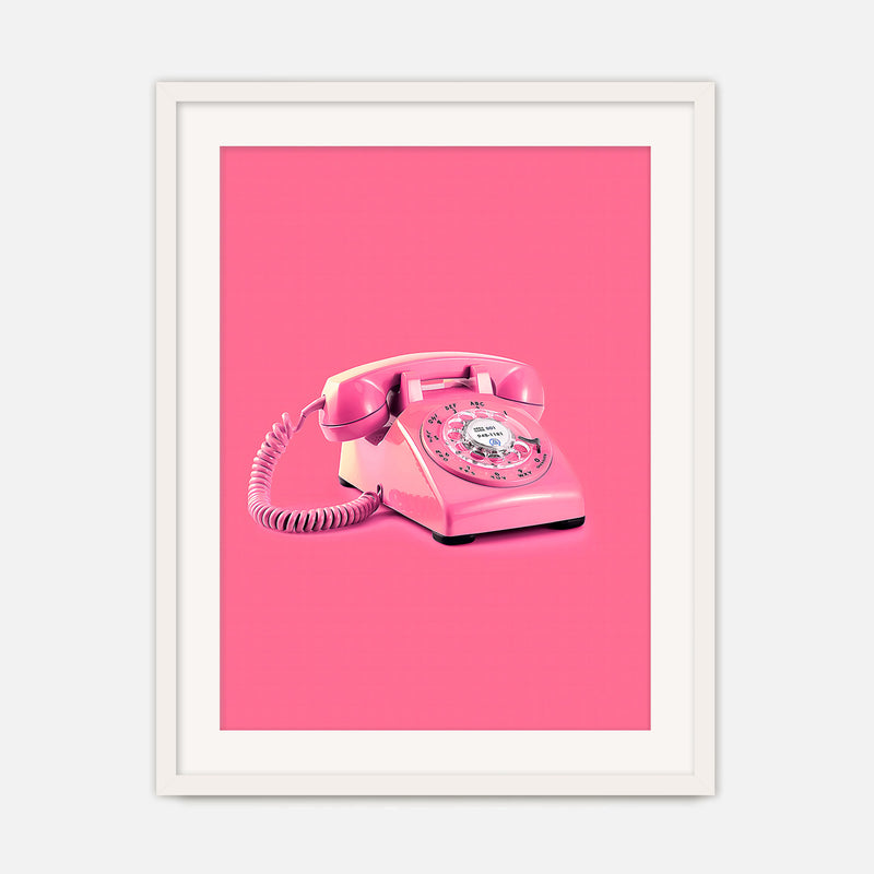 Retro Pink Telephone No1 - Sage and Rose Prints