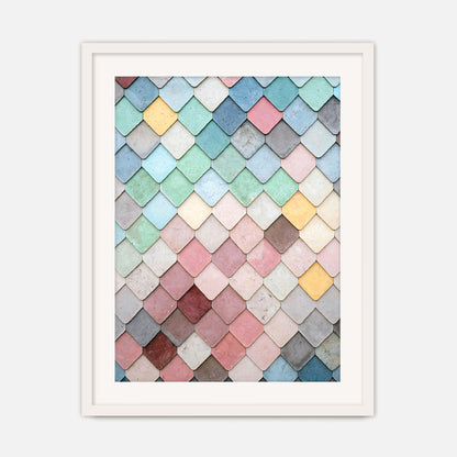 Dusty Pink and Blue Geometric Wall Pattern No1 - Sage and Rose Prints