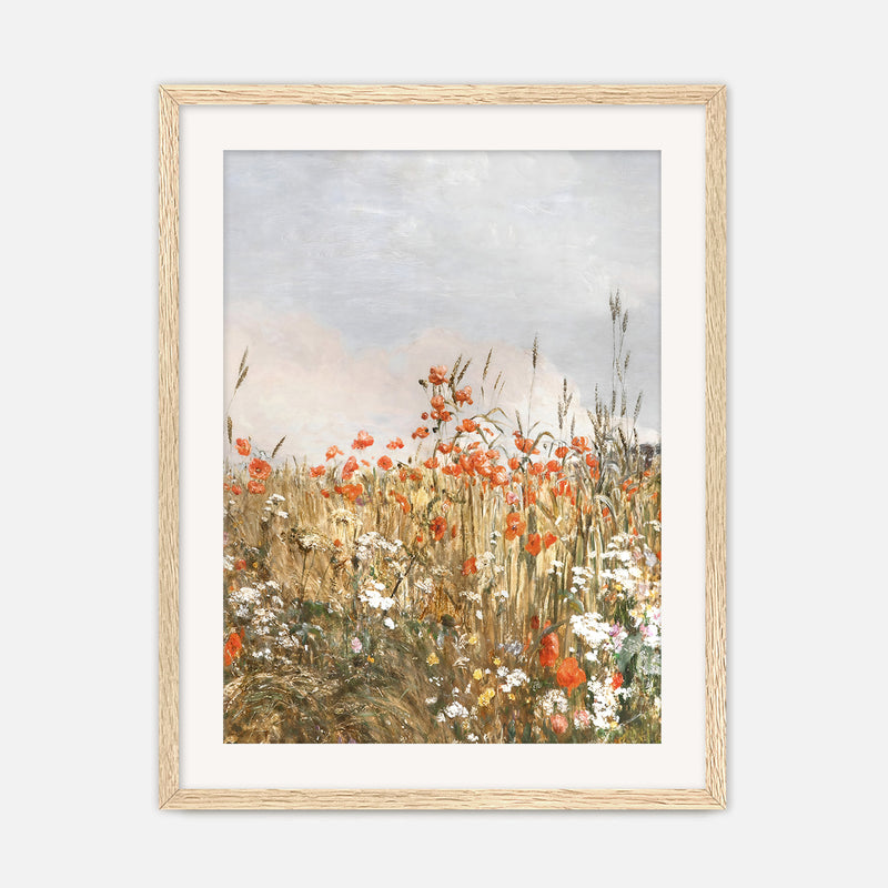 Poppy Landscape Art - Sage and Rose Prints