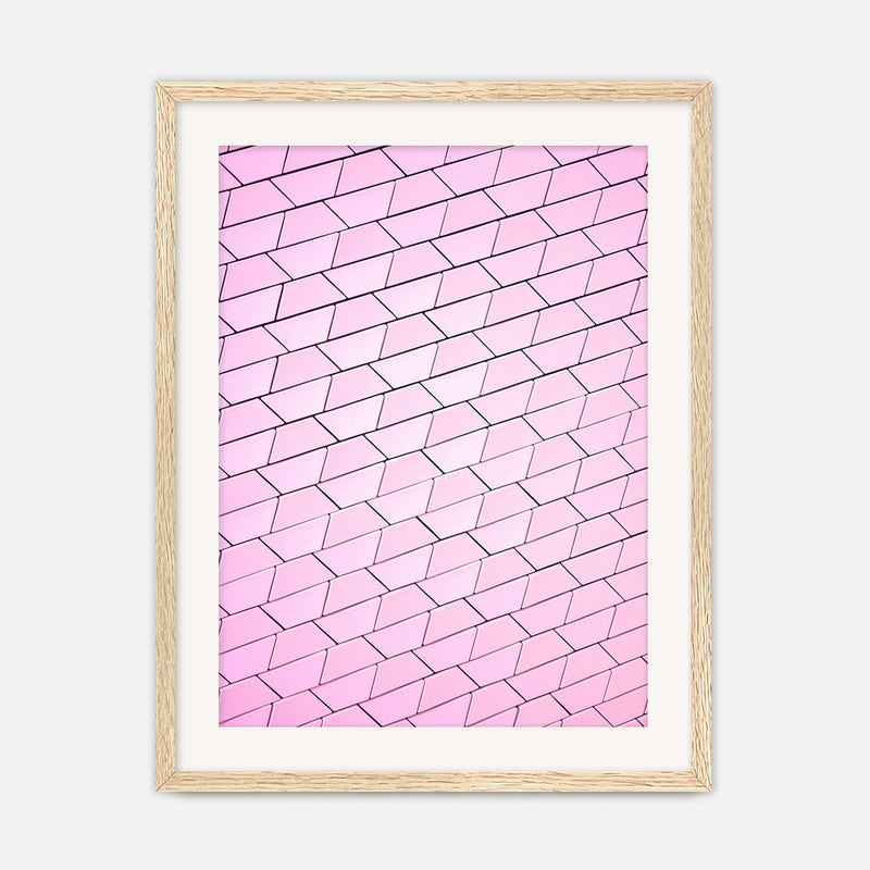 Pink Tile Wall Pattern Art No1 - Sage and Rose Prints