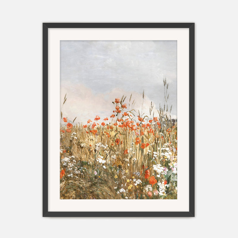 Poppy Landscape Art - Sage and Rose Prints