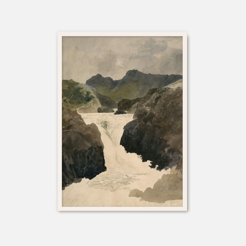 River Rapids Muted Watercolor No1 - Sage and Rose Prints