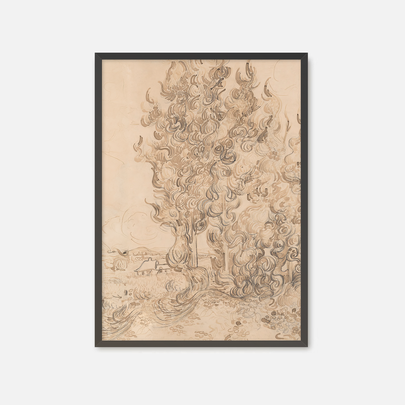 Vintage Drawing by Vincent Van Gogh No1 - Sage and Rose Prints