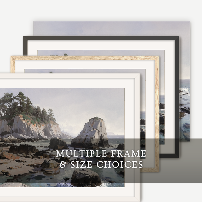 Rocky Beach Painting No2 - Sage and Rose Prints