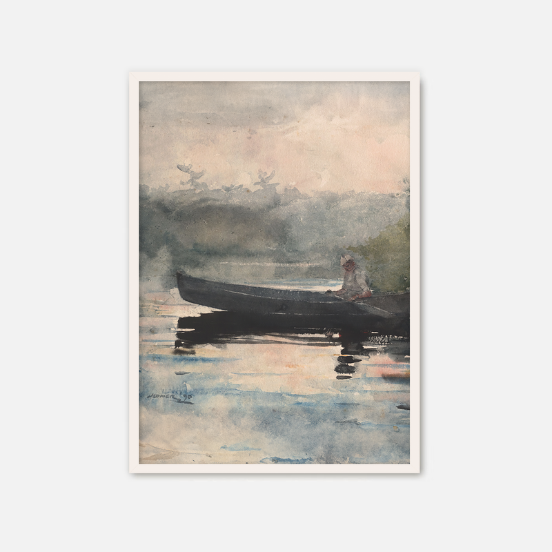 Muted Waters Fishing Watercolor No1 - Sage and Rose Prints