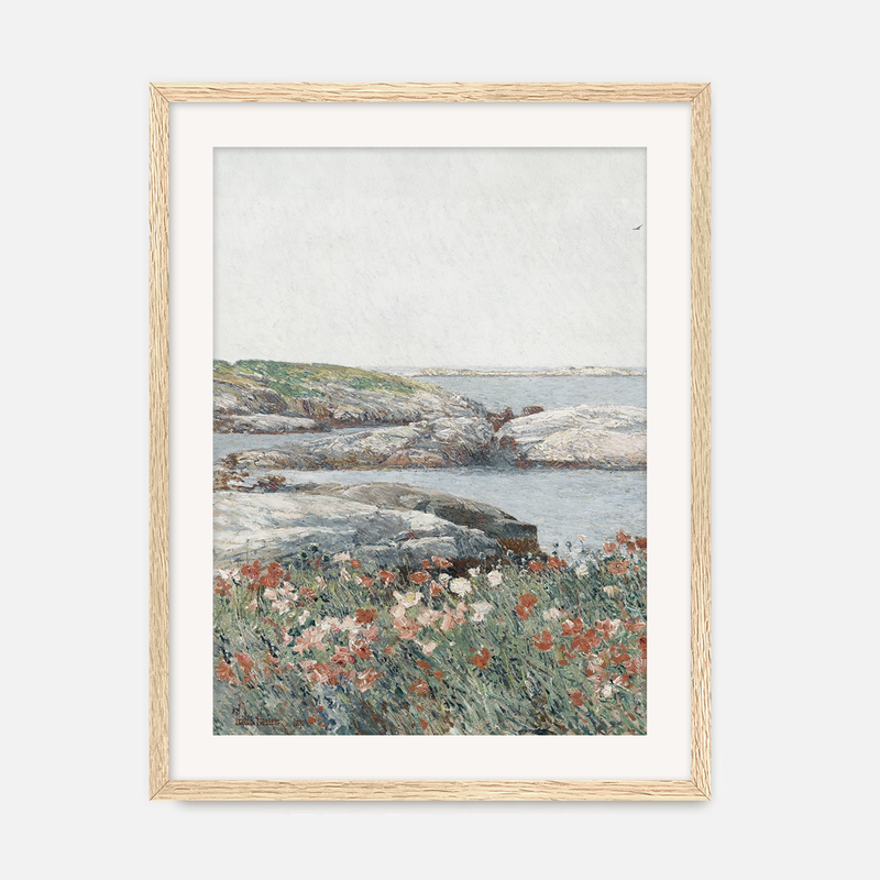 Serene Impressionist Coastal Flowers No1 - Sage and Rose Prints