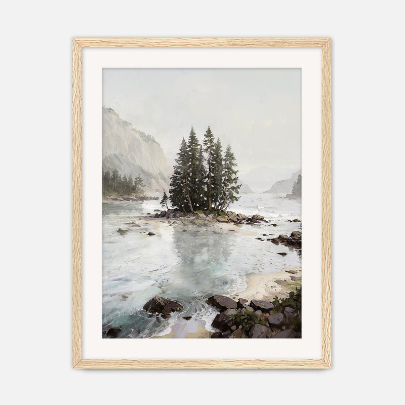 Misty Fjord Painting No1 - Sage and Rose Prints