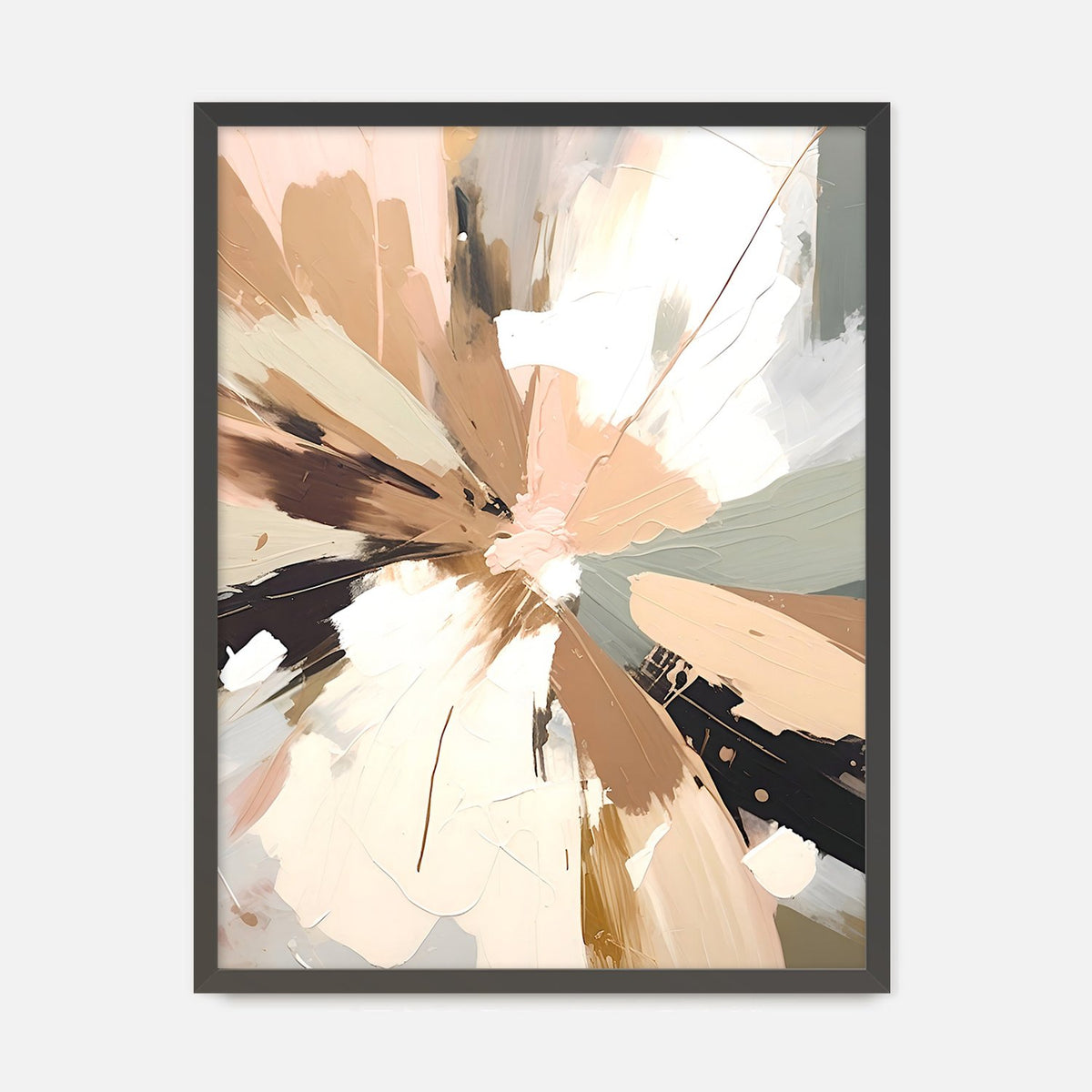 Abstract Rays of Gray and Beige - Sage and Rose Prints