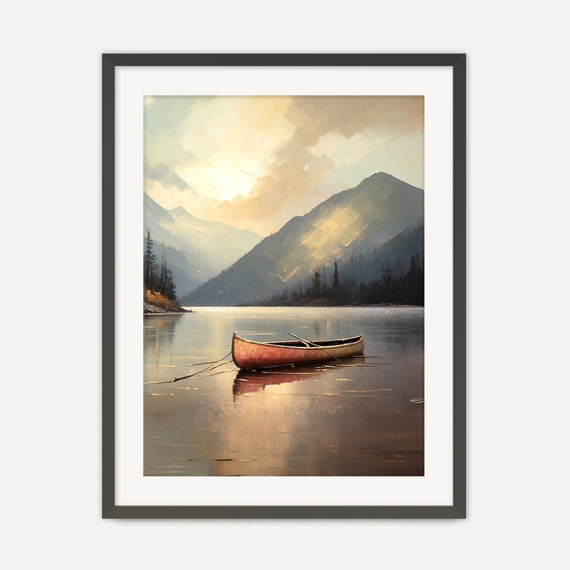 Lake Painting with Bright Colors No1 - Sage and Rose Prints