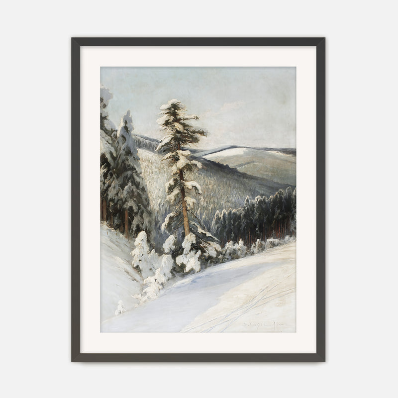 Snowy Forest Landscape - Sage and Rose Prints