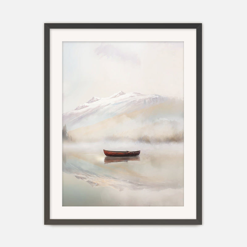 Misty Lake Painting No1 - Sage and Rose Prints
