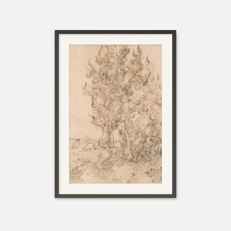 Vintage Drawing by Vincent Van Gogh No1 - Sage and Rose Prints