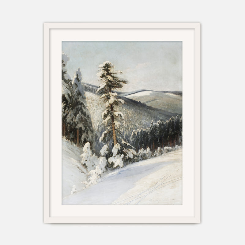 Snowy Forest Landscape - Sage and Rose Prints