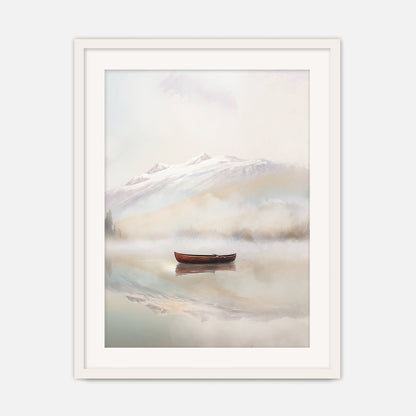 Misty Lake Painting No1 - Sage and Rose Prints