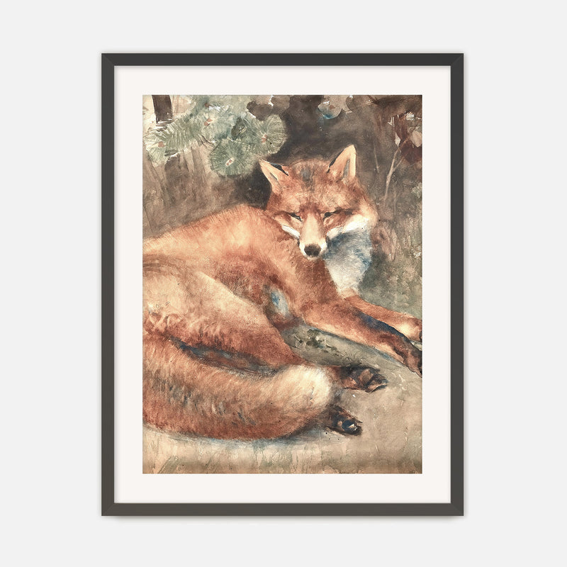 Old Masters Fox Painting No1 - Sage and Rose Prints
