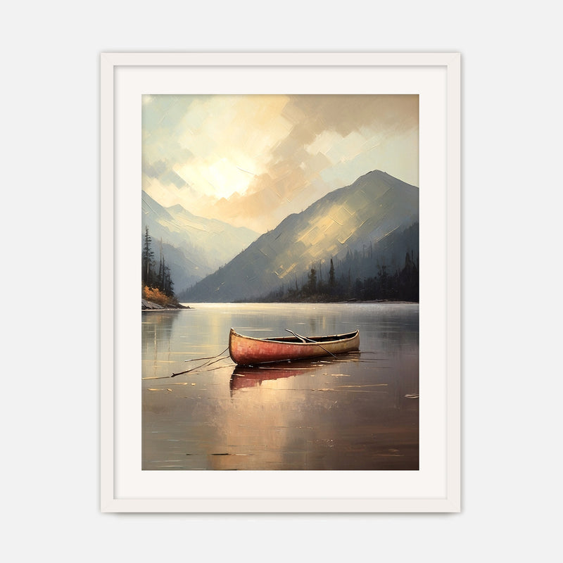 Lake Painting with Bright Colors No1 - Sage and Rose Prints