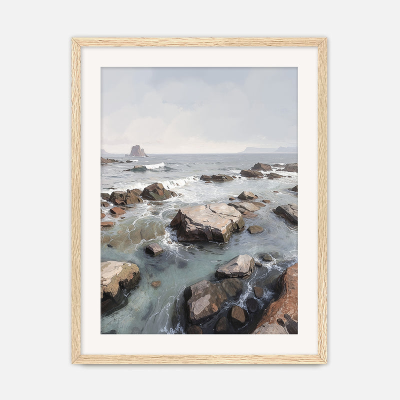 Rocky Shoreline at Low Tide No1 - Sage and Rose Prints