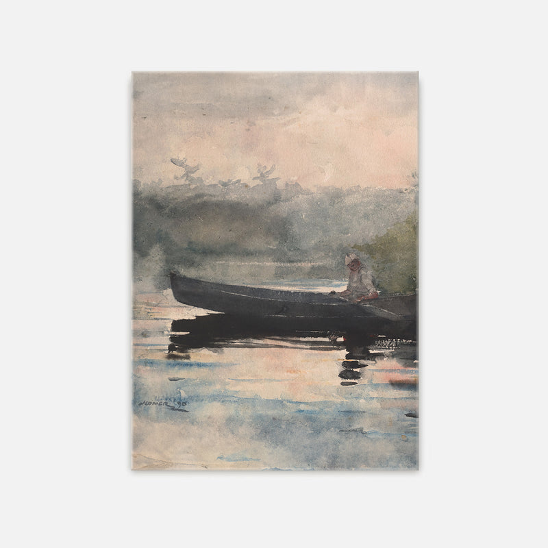 Muted Waters Fishing Watercolor No1 - Sage and Rose Prints