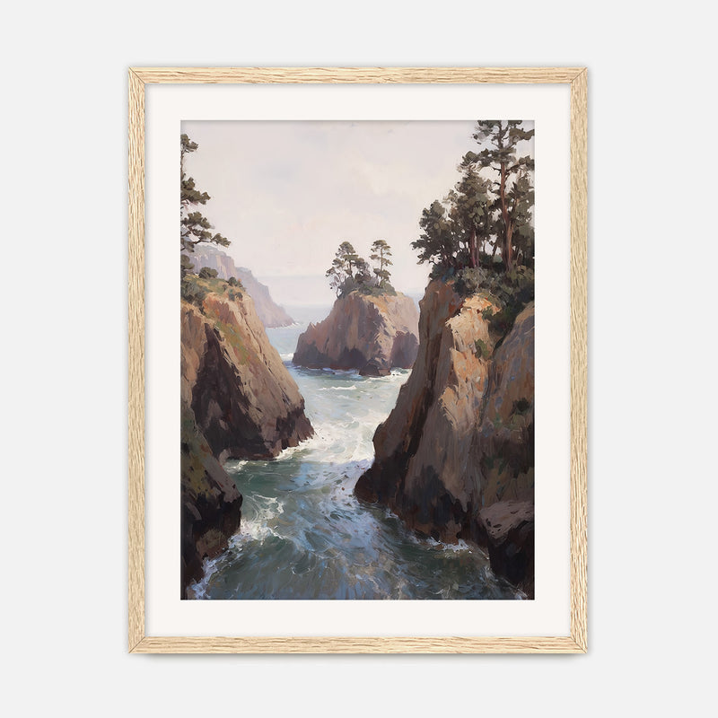 Ocean Cliffs and Glacial Blue Sea No1 - Sage and Rose Prints