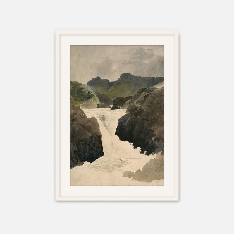 River Rapids Muted Watercolor No1 - Sage and Rose Prints